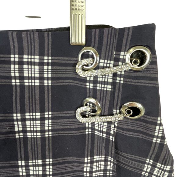 Dolls Kill x Clueless Dionne Standard Wrap Skort Sz XXL Blue Plaid Mini Skirt - Picture 4 of 12